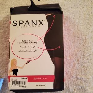 Spanx High Waisted Tights-size D-Charcoal/Opaque
